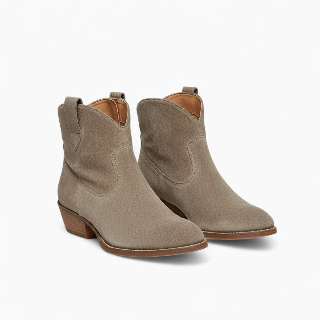 PALOMA Nubuck Ankle Boots Slip-On Flat Heel