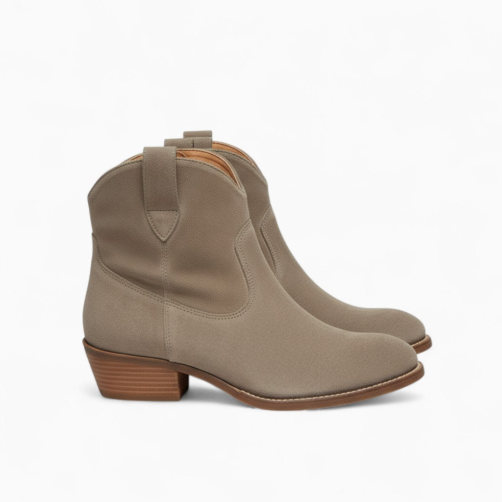 PALOMA Nubuck Ankle Boots Slip-On Flat Heel