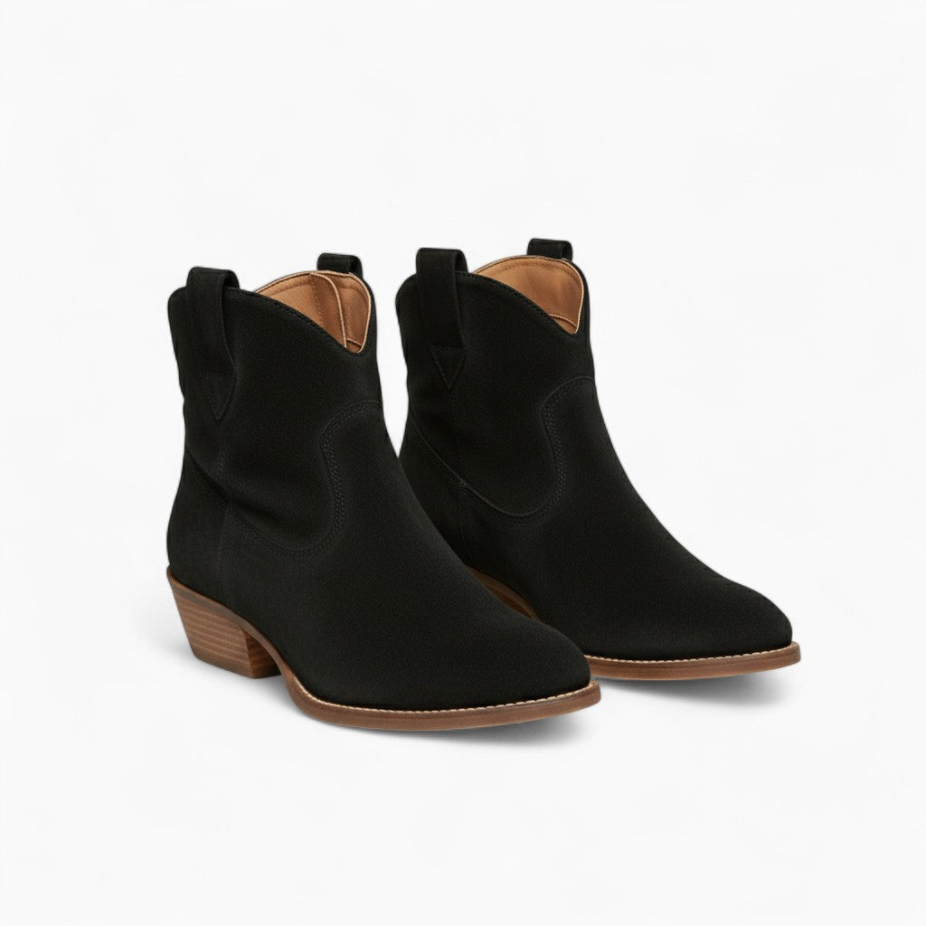 PALOMA Nubuck Ankle Boots Slip-On Flat Heel