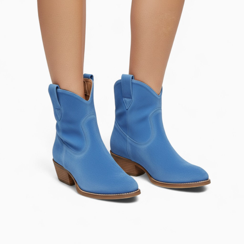 PALOMA Nubuck Ankle Boots Slip-On Flat Heel