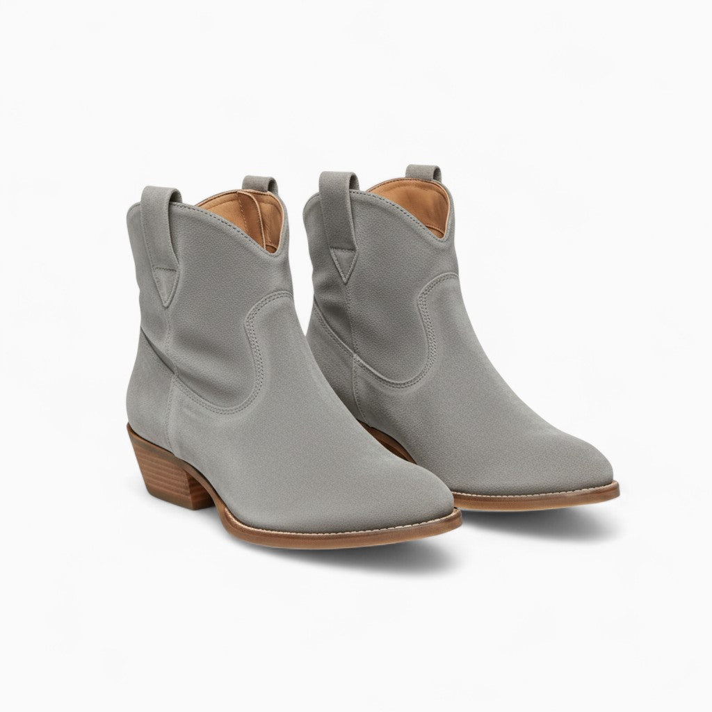 PALOMA Nubuck Ankle Boots Slip-On Flat Heel