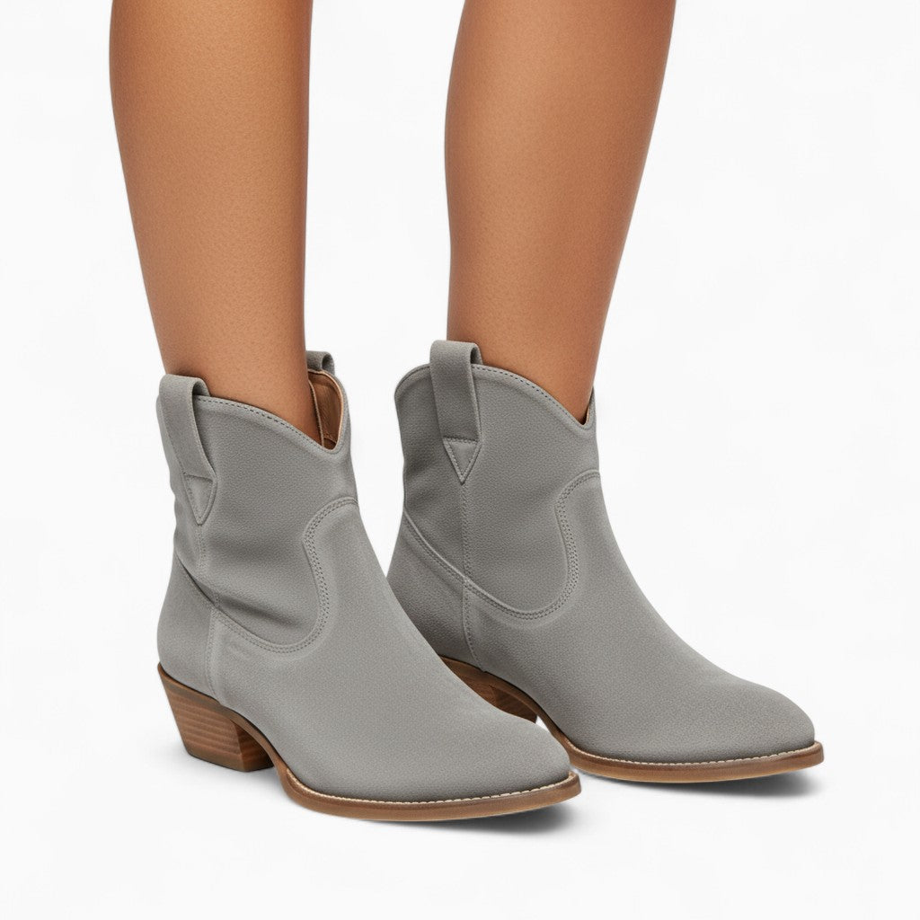 PALOMA Nubuck Ankle Boots Slip-On Flat Heel