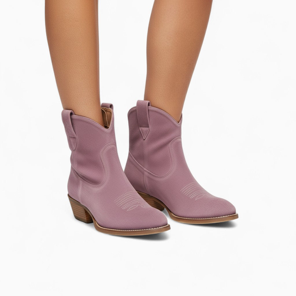 PALOMA Nubuck Ankle Boots Slip-On Flat Heel