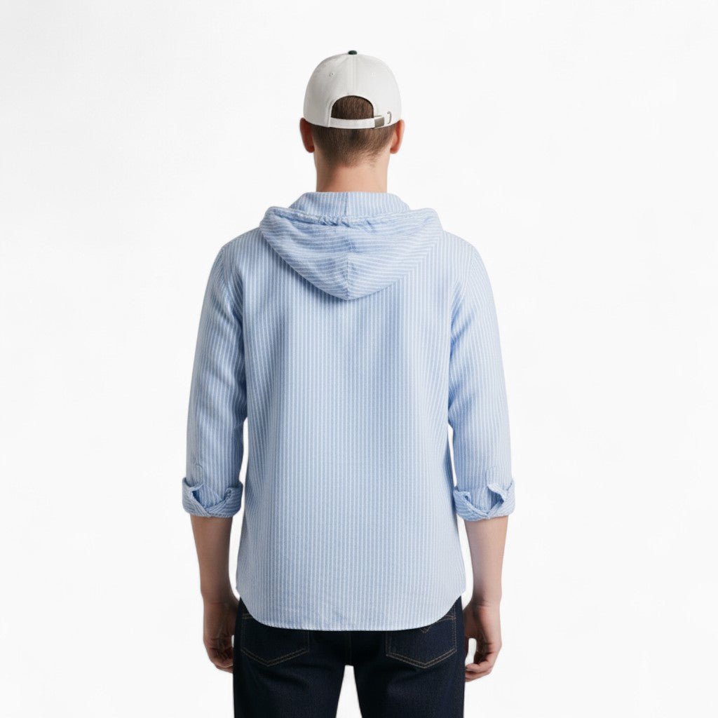 LOUIS Casual Hooded Striped Shirt