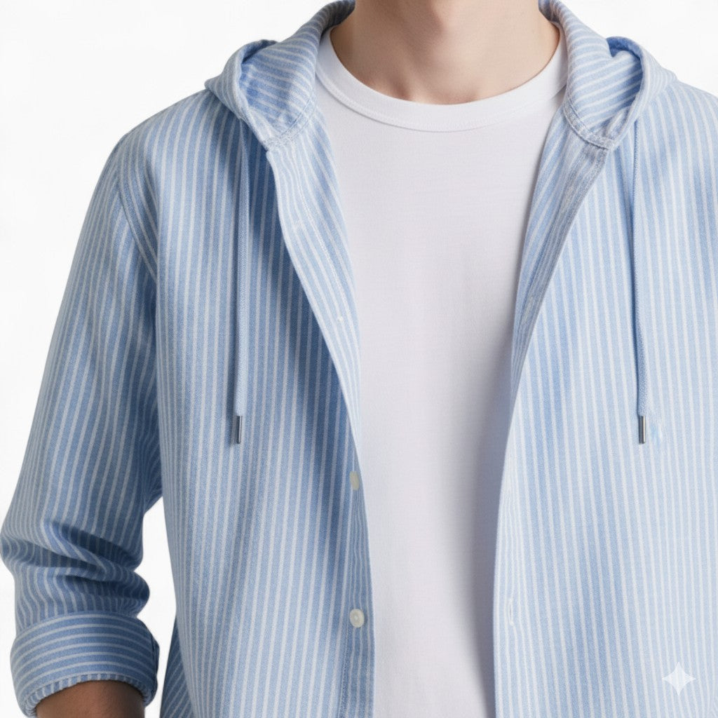 LOUIS Casual Hooded Striped Shirt