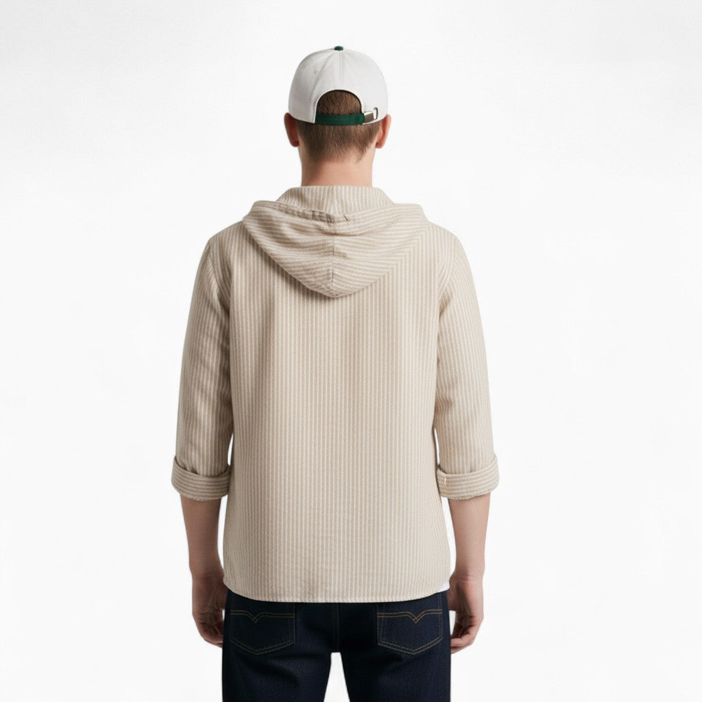 LOUIS Casual Hooded Striped Shirt