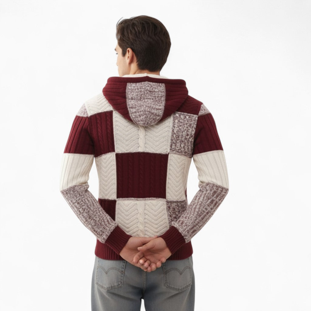AIDAN Patchwork Hooded Sweater