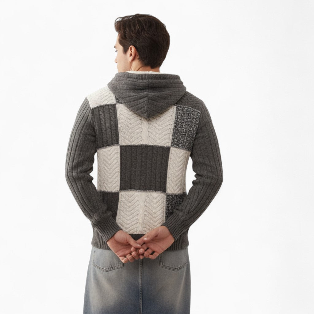 AIDAN Patchwork Hooded Sweater