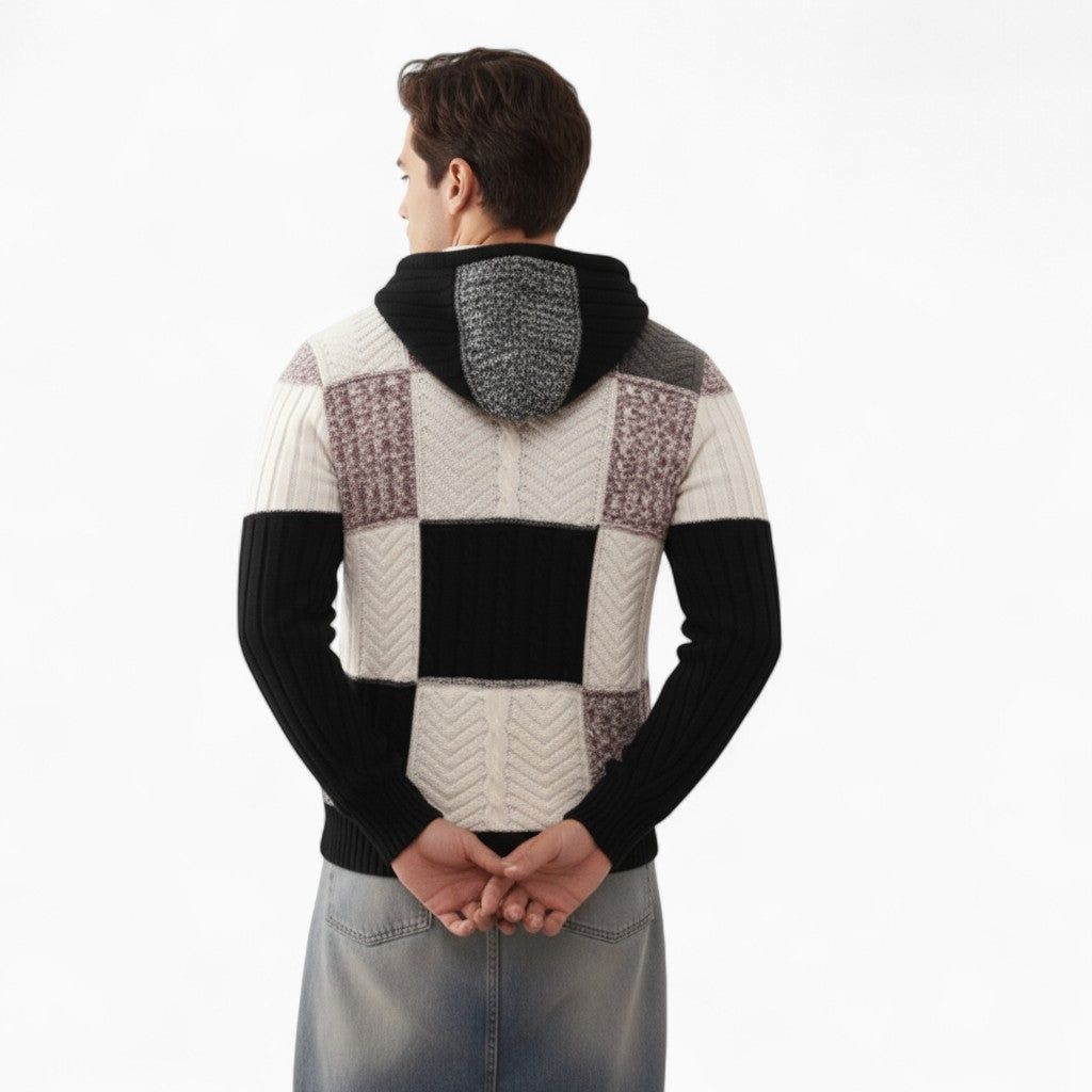 AIDAN Patchwork Hooded Sweater