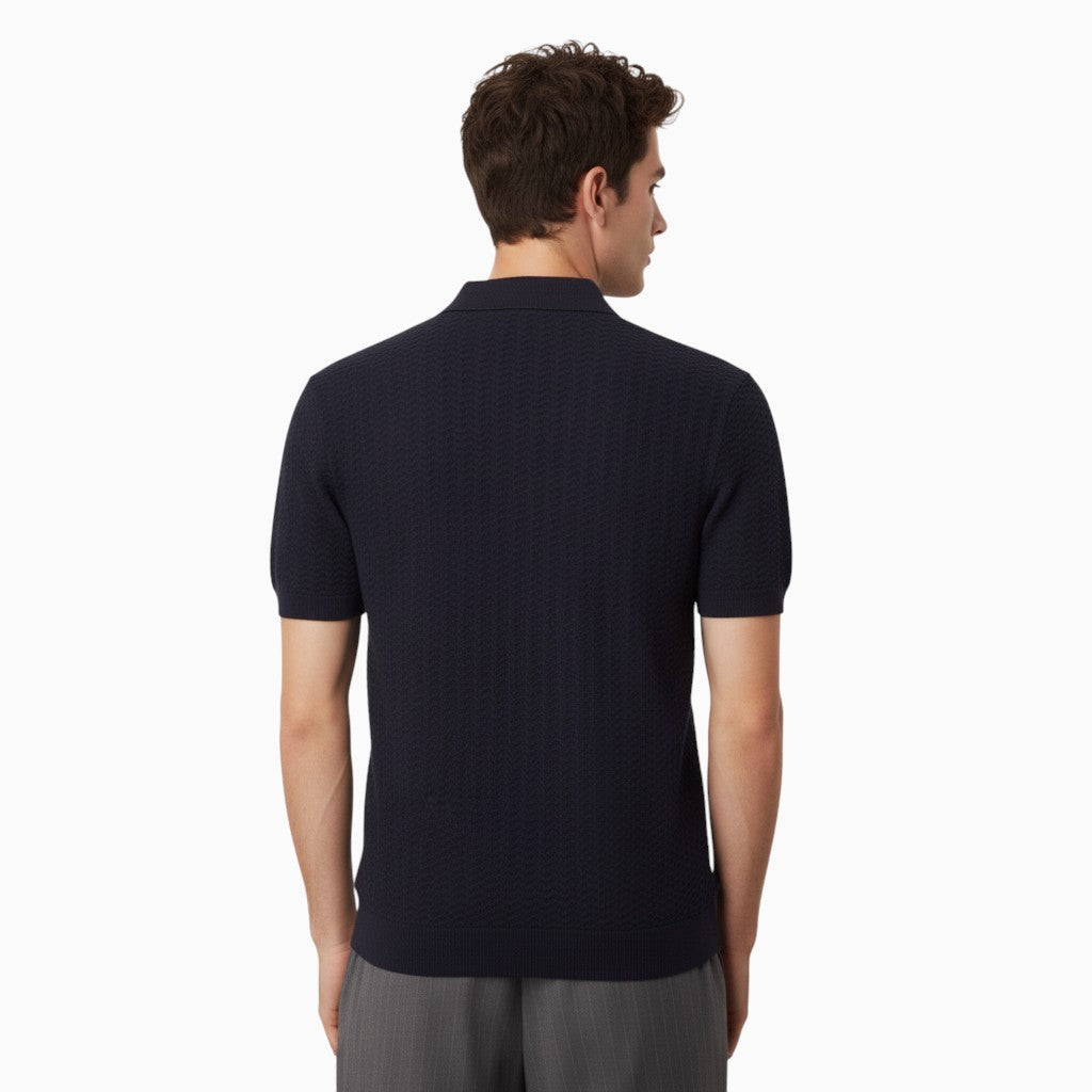 DORIAN Striped Knit Polo