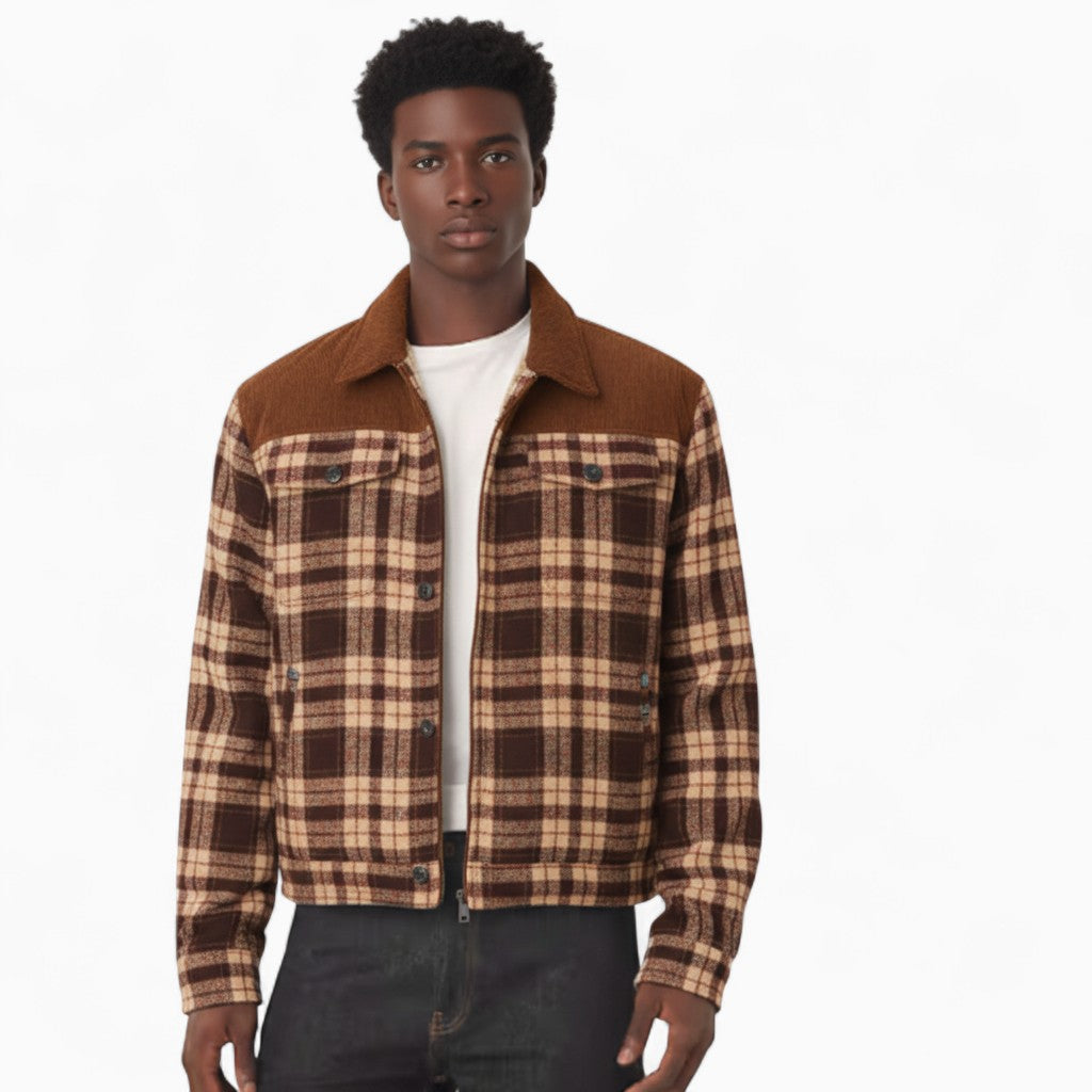 EDWARD Plaid Cotton Jacket with Pockets