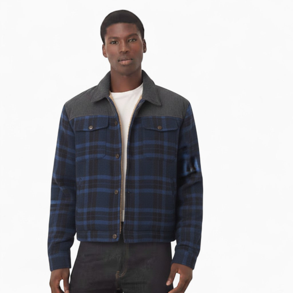 EDWARD Plaid Cotton Jacket with Pockets