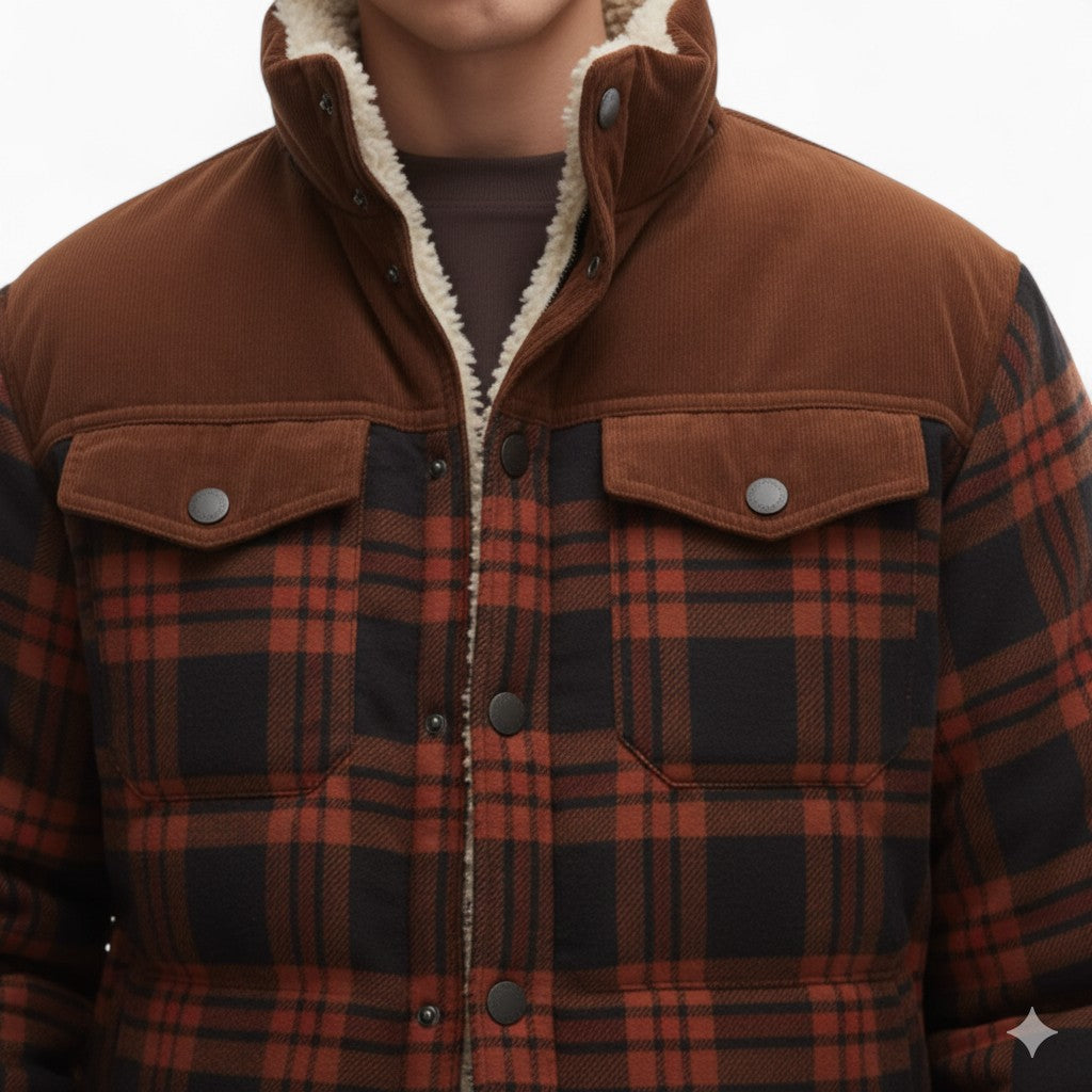LOGAN Plaid Flannel Jacket with Fleece Lining