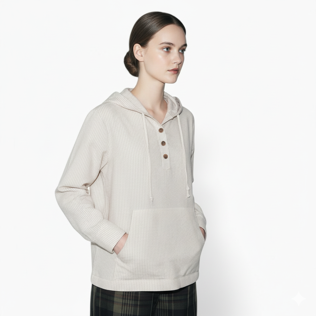 LUCY Casual Pullover Shirt with Button Closure