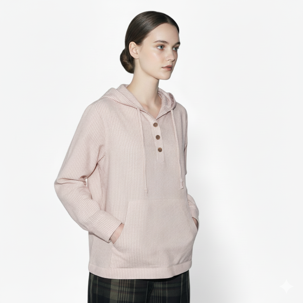 LUCY Casual Pullover Shirt with Button Closure