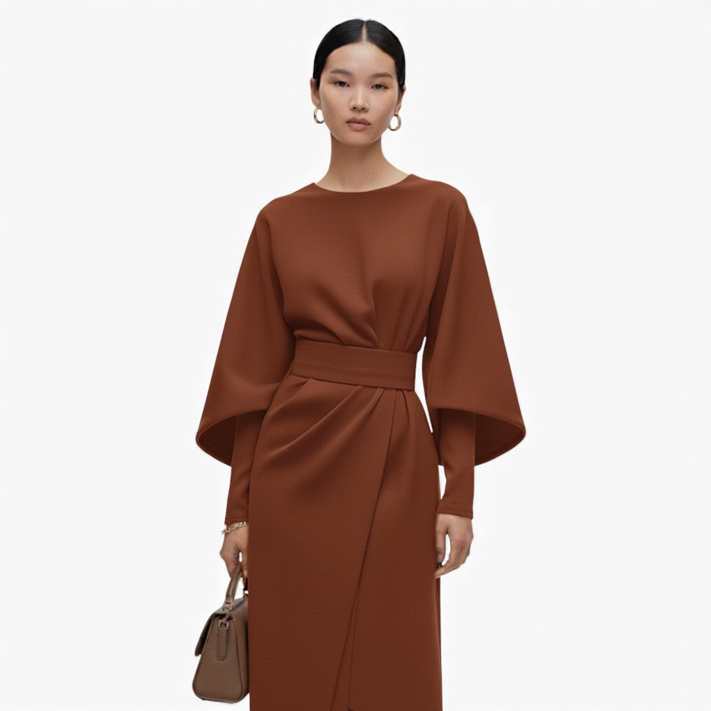 JASMINE Batwing Sleeve Ankle-Length Dress